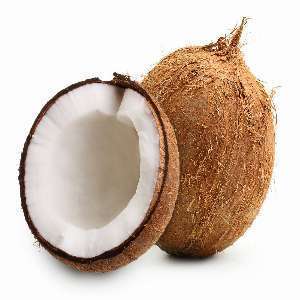 Semi-husked coconut